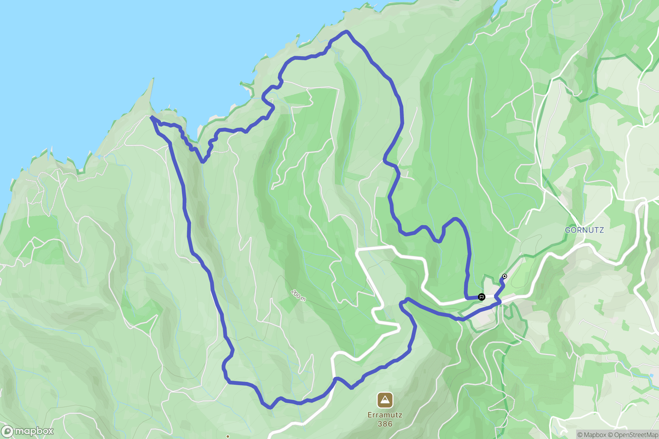 Hondarribia : carte du parcours de randonnée - Spain