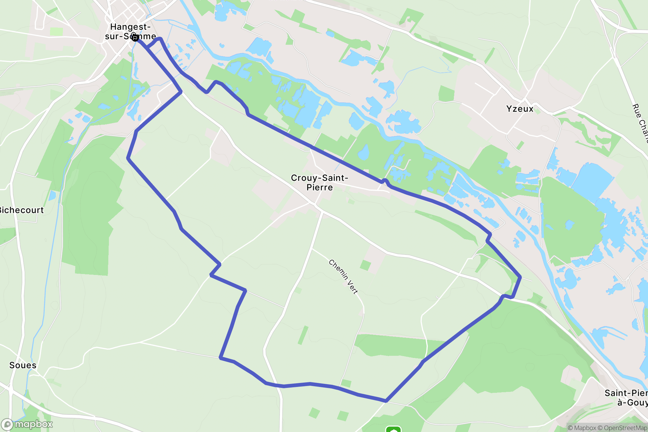 Hangest-sur-Somme : carte du parcours de randonnée - France