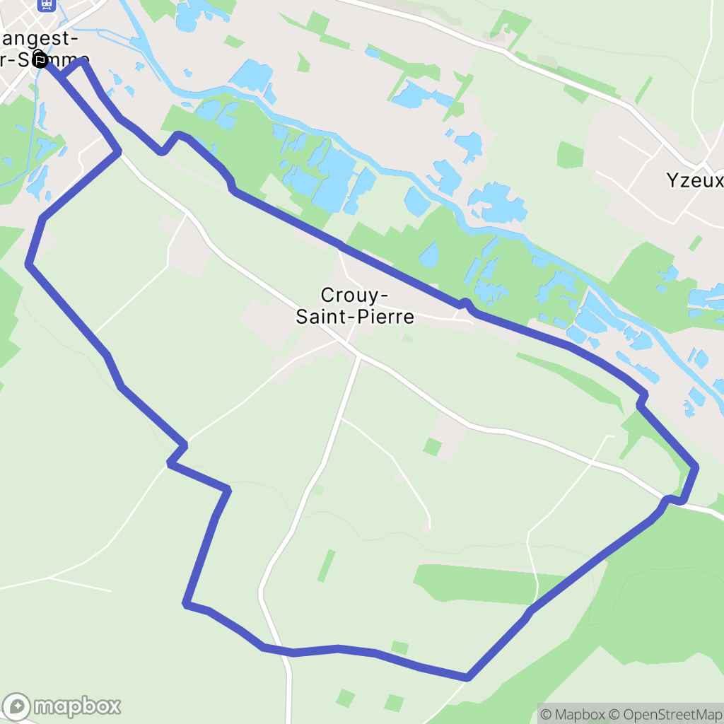Hangest-sur-Somme : carte du parcours de randonnée - France