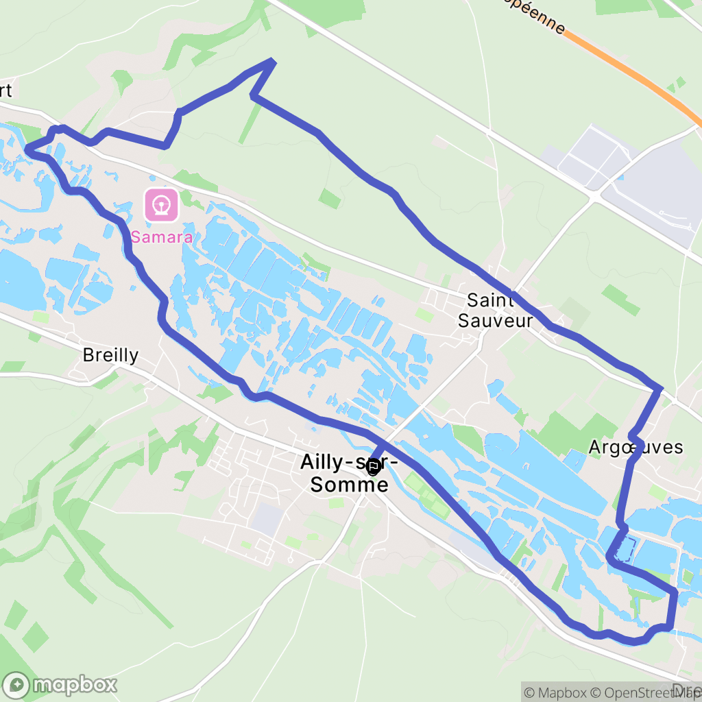 Ailly-sur-Somme : carte du parcours de randonnée - France