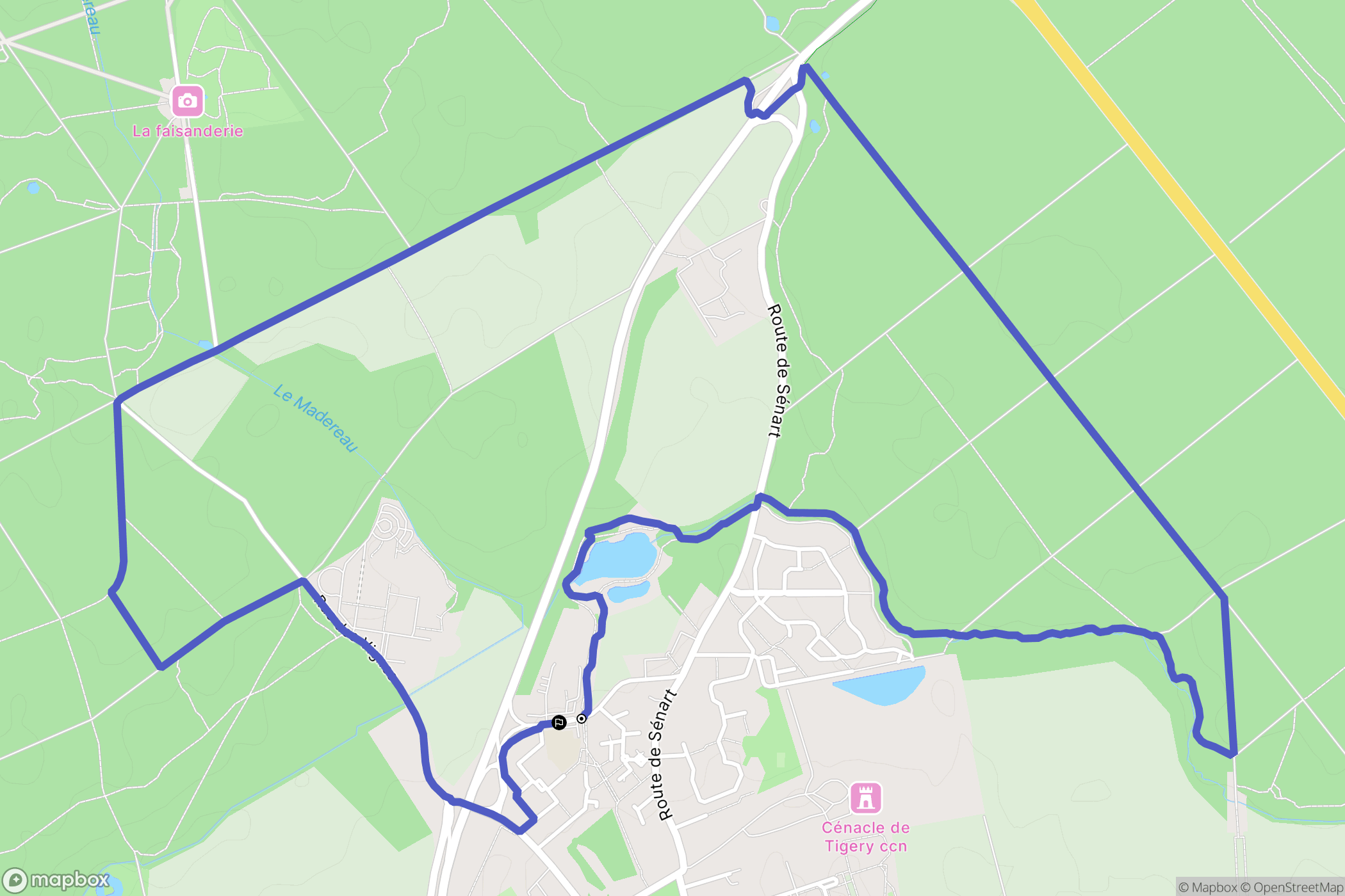 Tigery : carte du parcours de randonnée - France