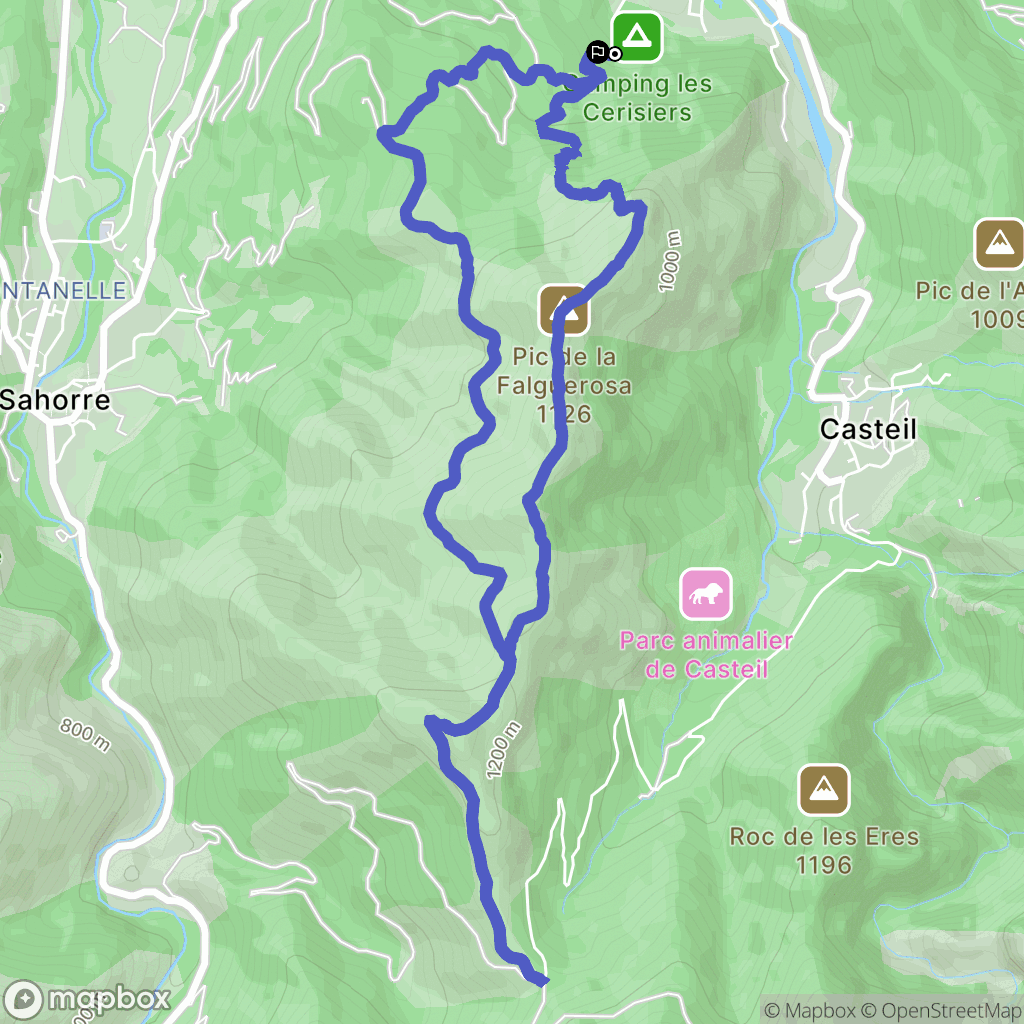 Vernet-les-Bains : carte du parcours de randonnée - France