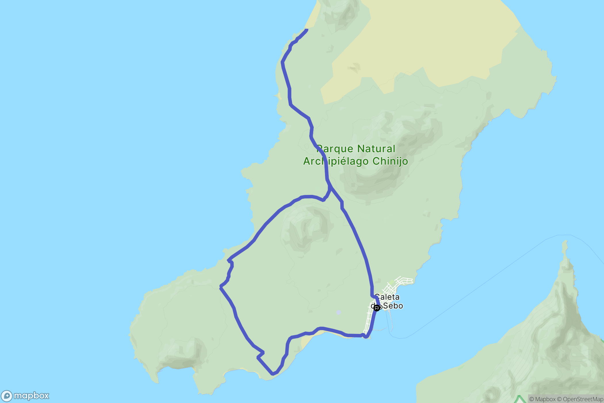 Caleta del Sebo : carte du parcours de randonnée - Spain