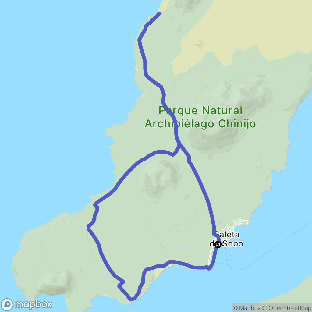 Caleta del Sebo : carte du parcours de randonnée - Spain