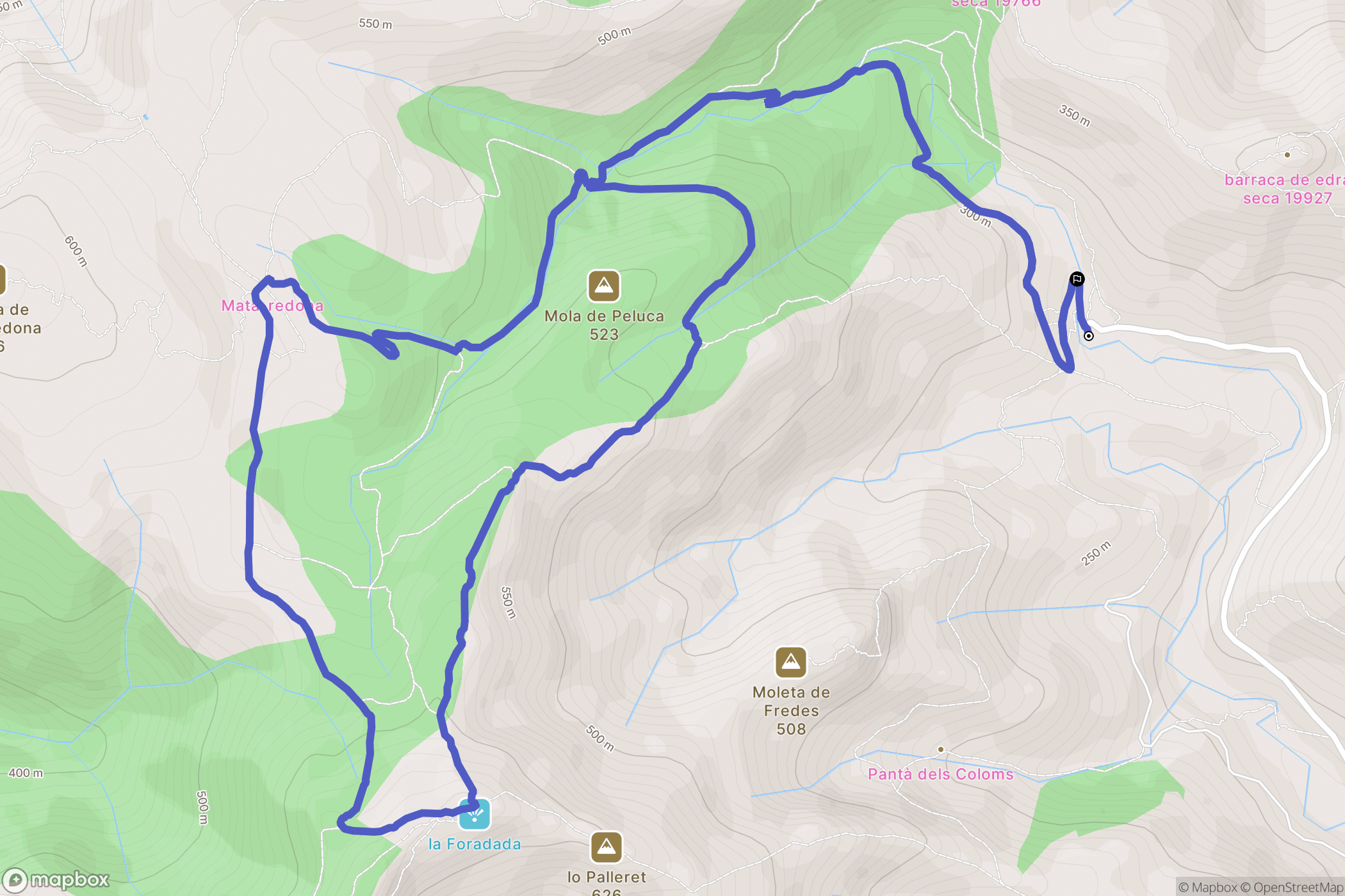 La Ràpita : carte du parcours de randonnée - Spain