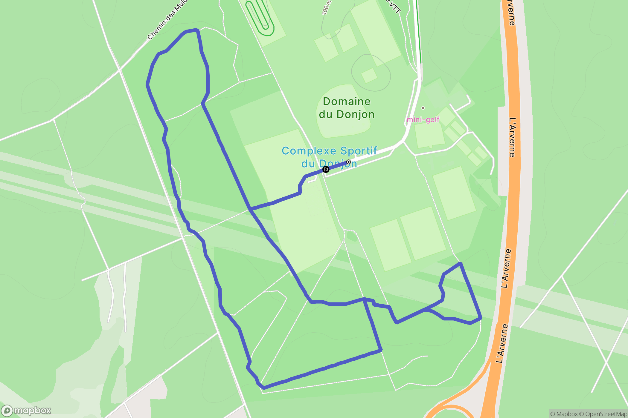 Olivet : carte du parcours de randonnée - France