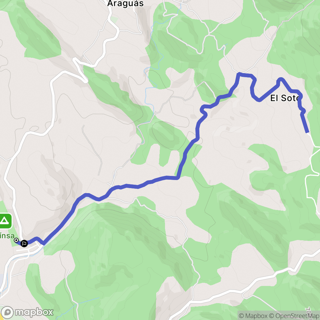 El Pueyo de Araguás : carte du parcours de randonnée - Spain