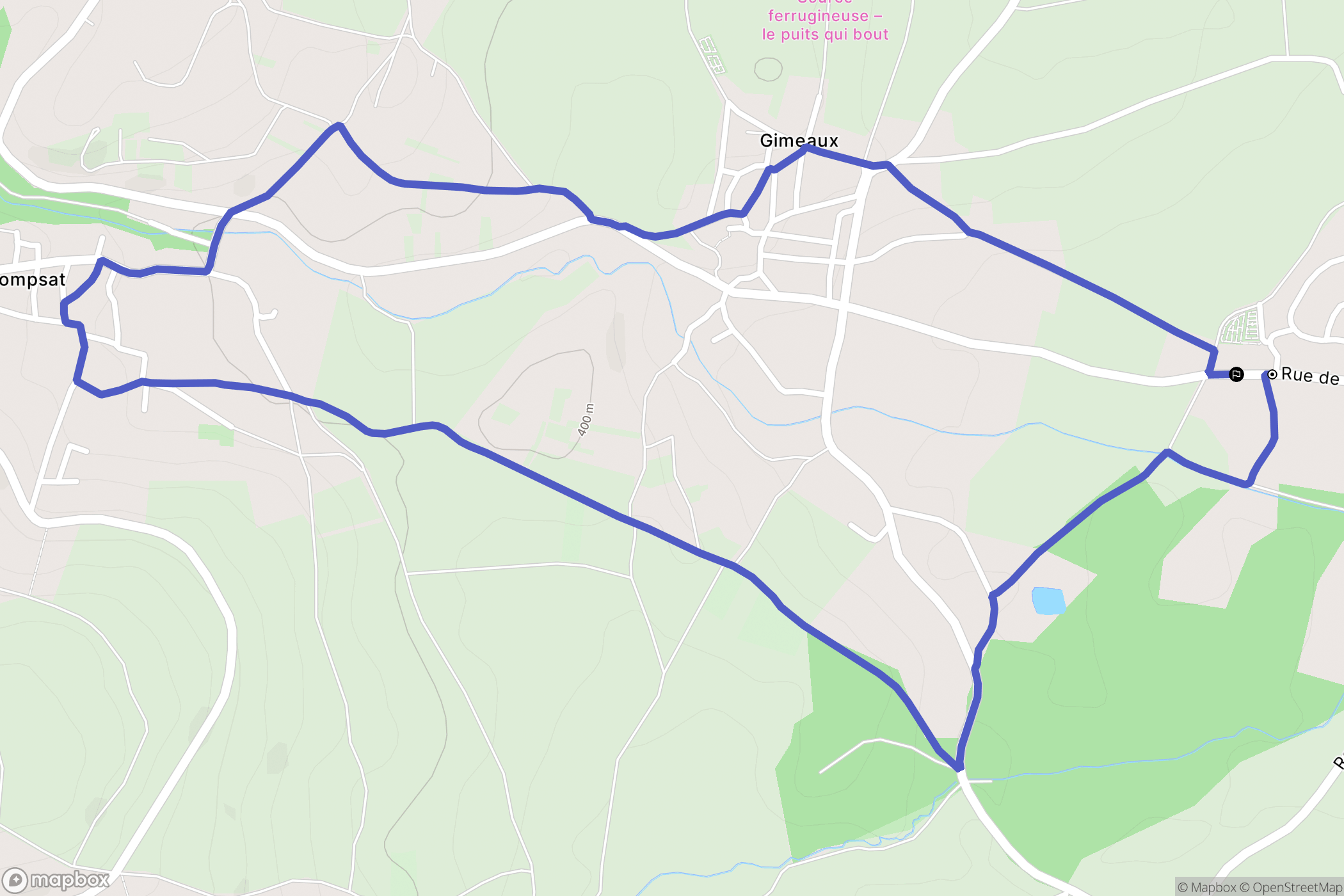 Davayat : carte du parcours de randonnée - France