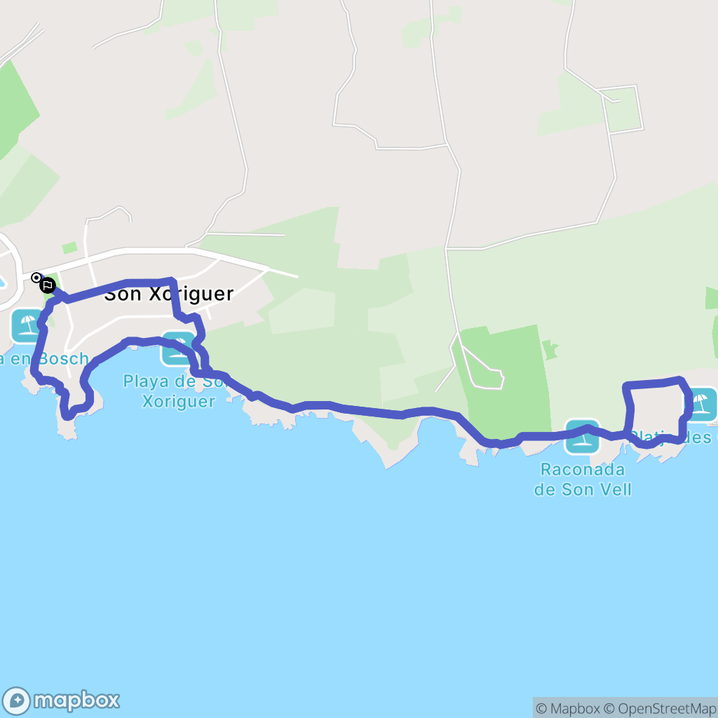 Cala en Bosc : carte du parcours de randonnée - Spain