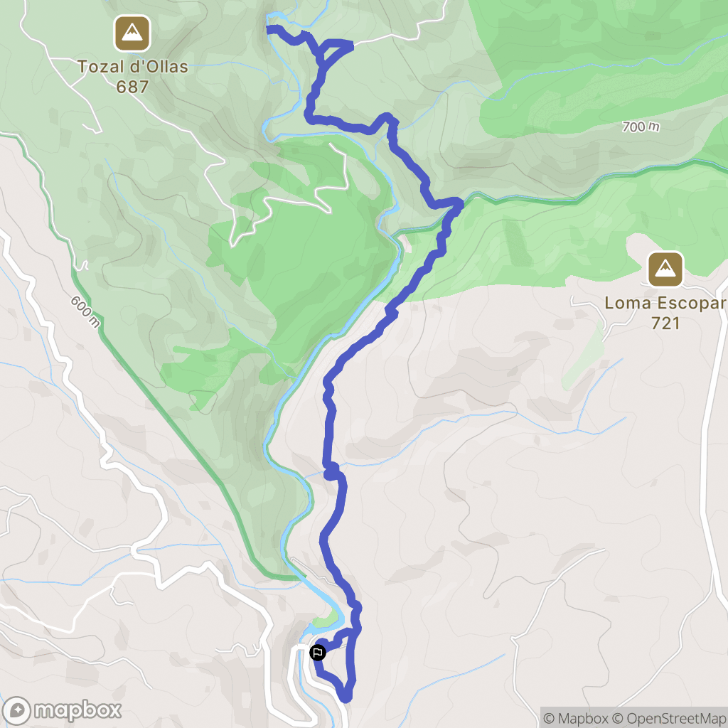 Bierge : carte du parcours de randonnée - Spain
