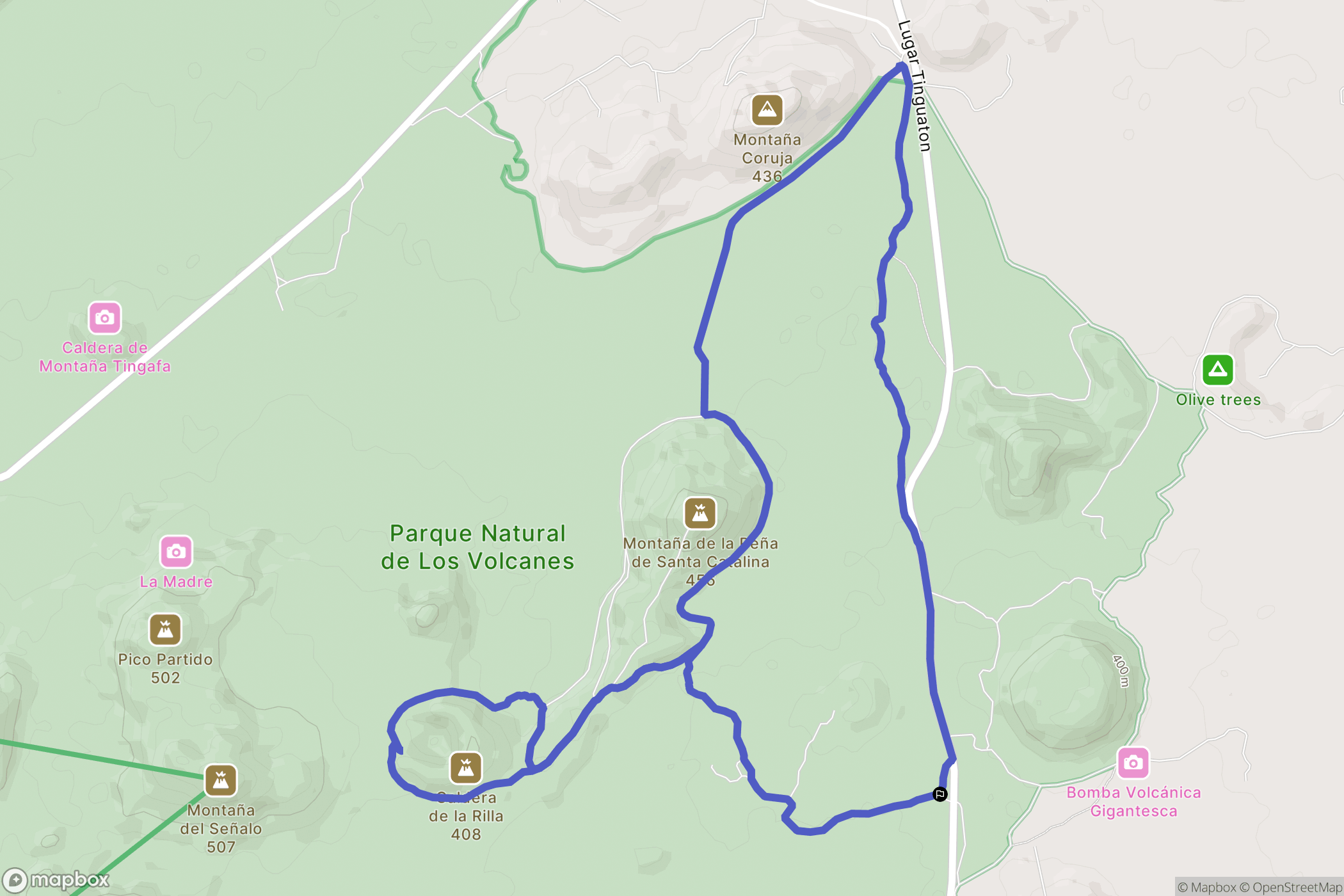Masdache : carte du parcours de randonnée - Spain