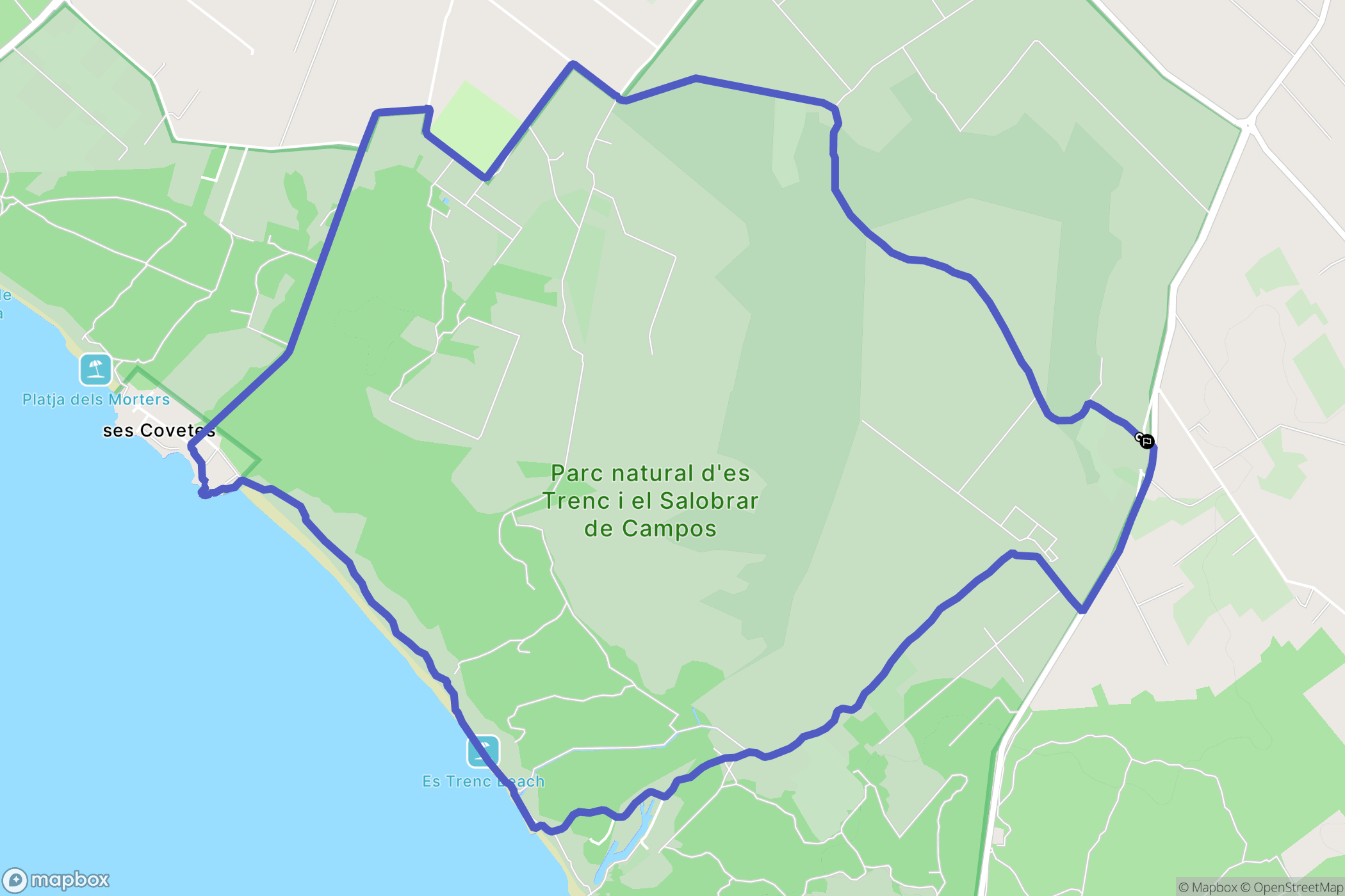 Campos : carte du parcours de randonnée - Spain