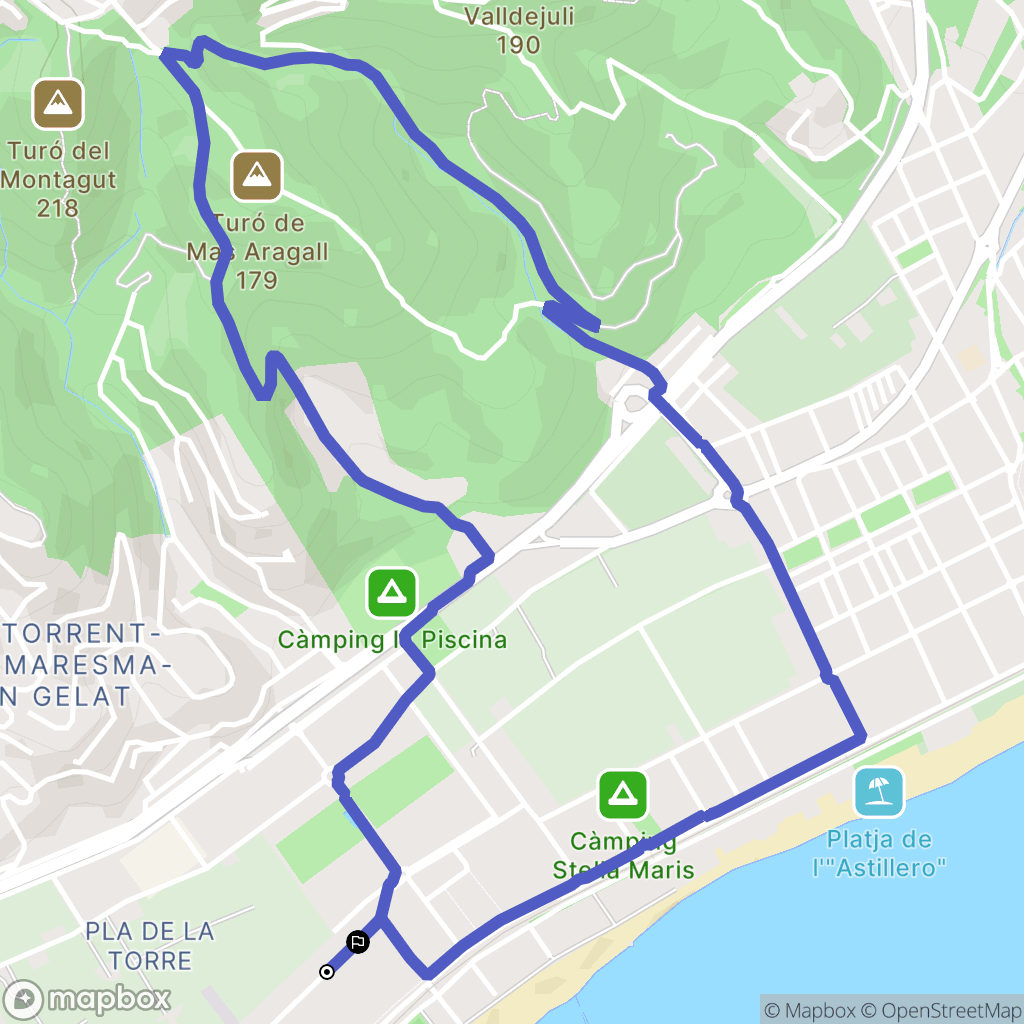 Santa Susanna : carte du parcours de randonnée - Spain