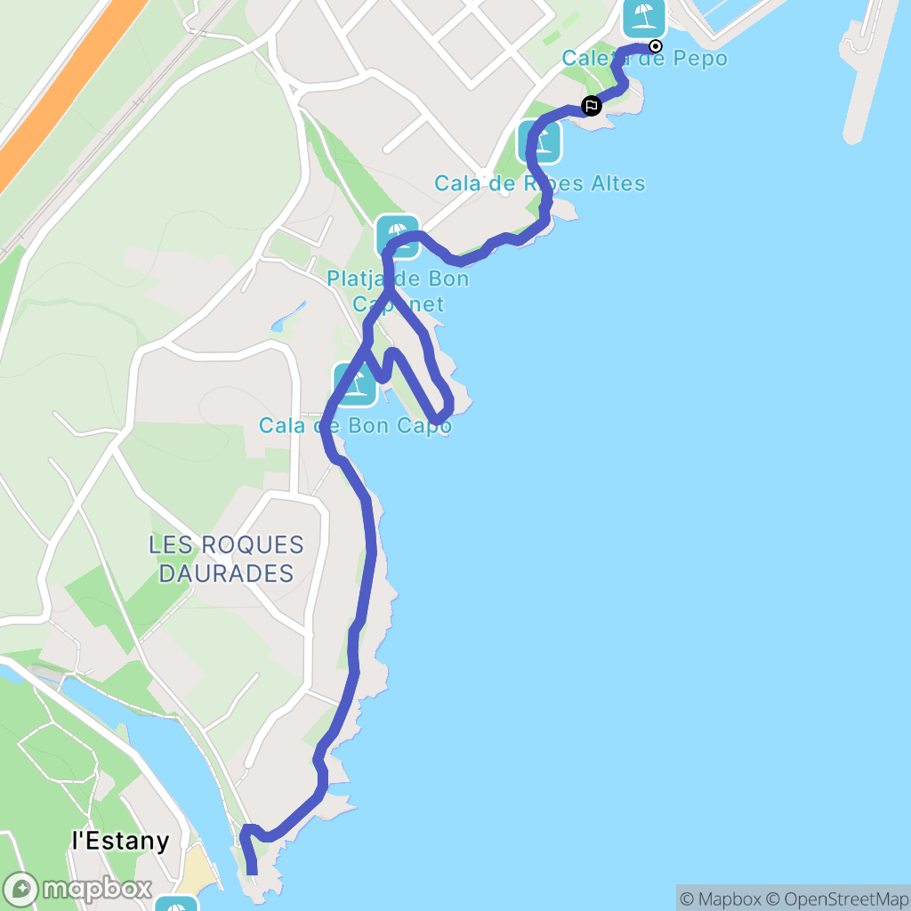 L'Ametlla de Mar : carte du parcours de randonnée - Spain