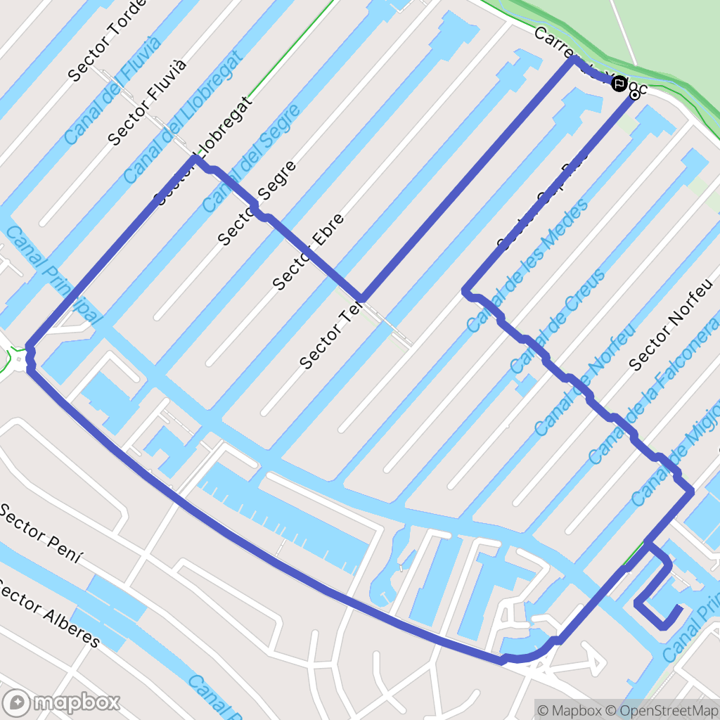 Empuriabrava : carte du parcours de randonnée - Spain