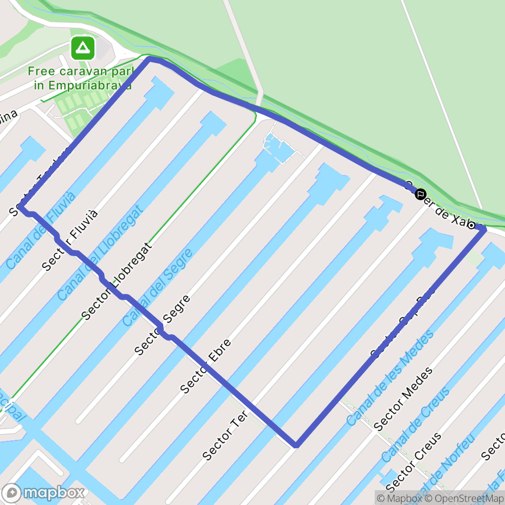 Empuriabrava : carte du parcours de randonnée - Spain