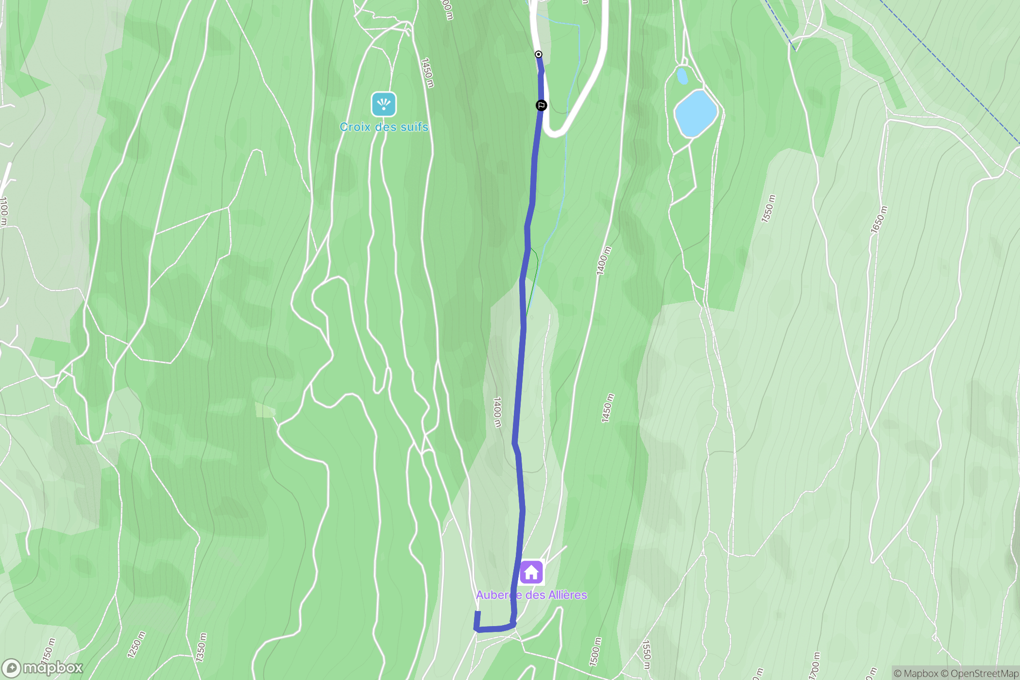 Lans-en-Vercors : carte du parcours de randonnée - France