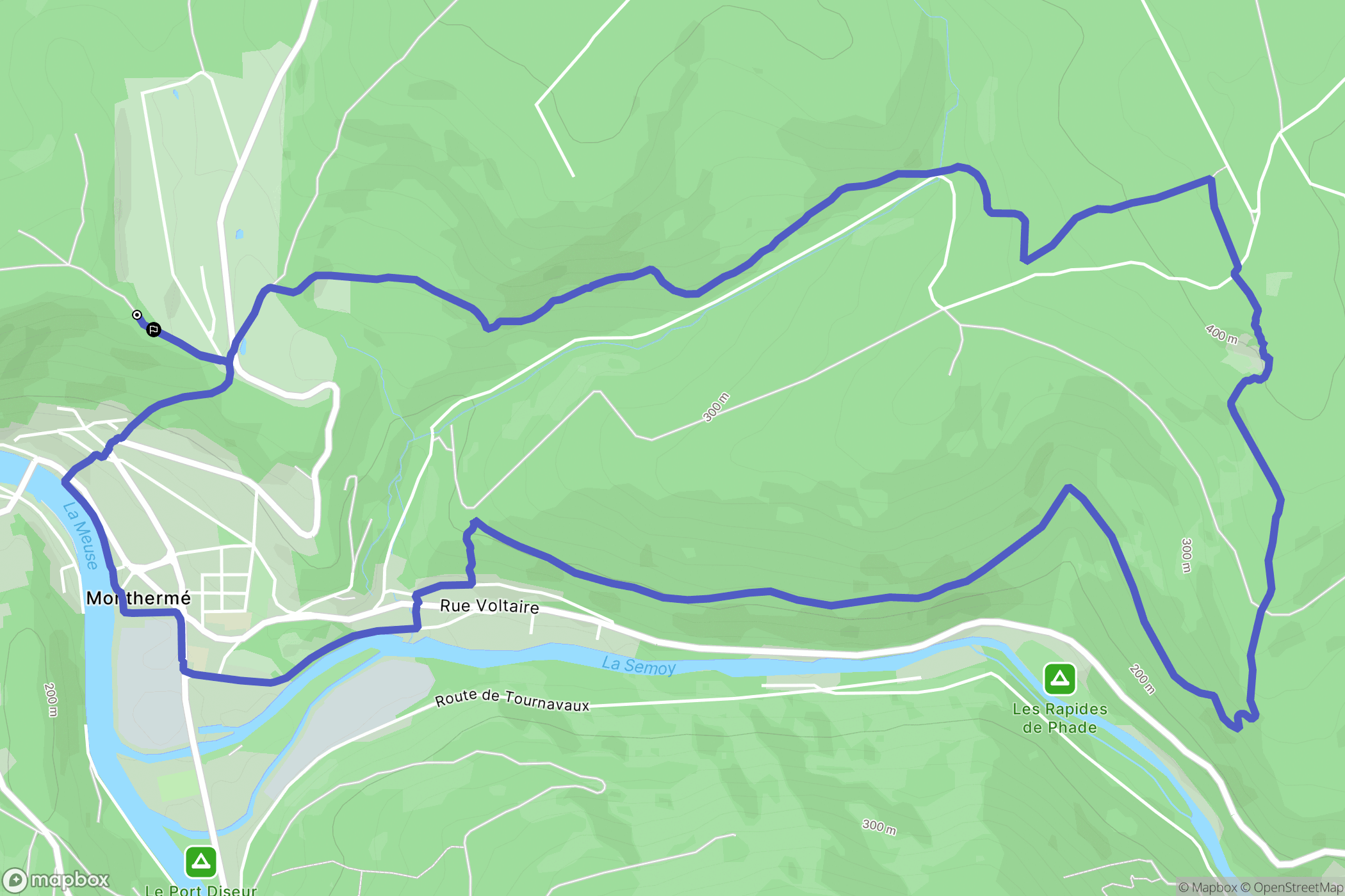 Monthermé : carte du parcours de randonnée - France
