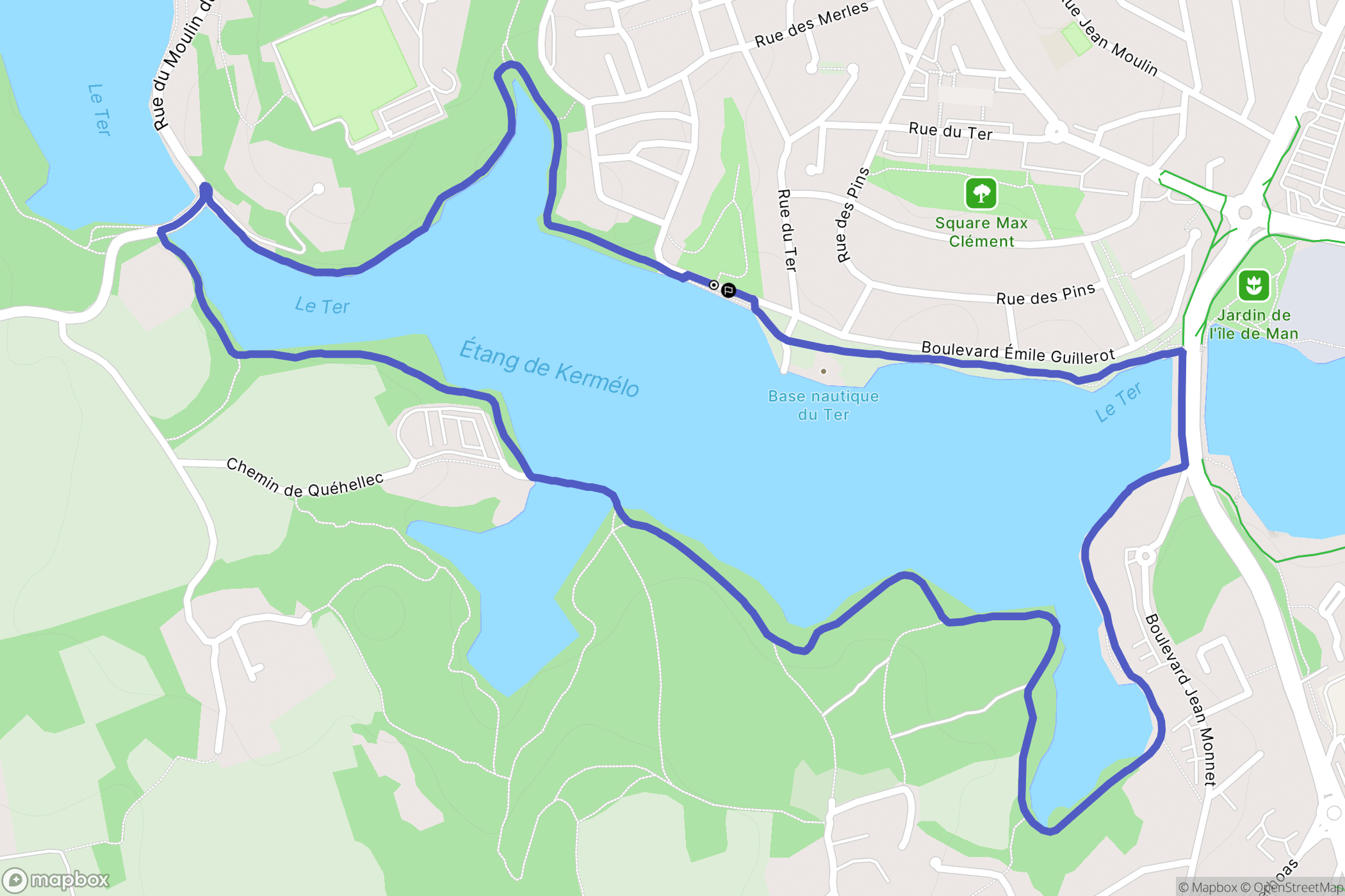Lorient : carte du parcours de randonnée - France