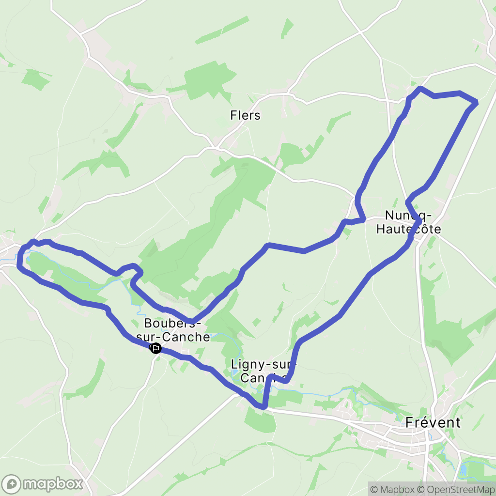 Boubers-sur-Canche : carte du parcours de randonnée - France