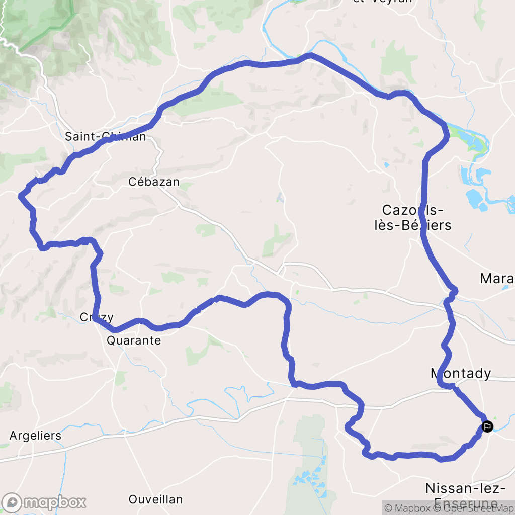 Colombiers : carte du parcours de randonnée - France