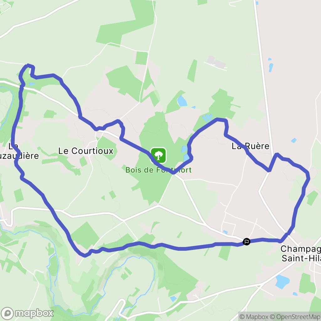 Champagné-Saint-Hilaire : carte du parcours de randonnée - France
