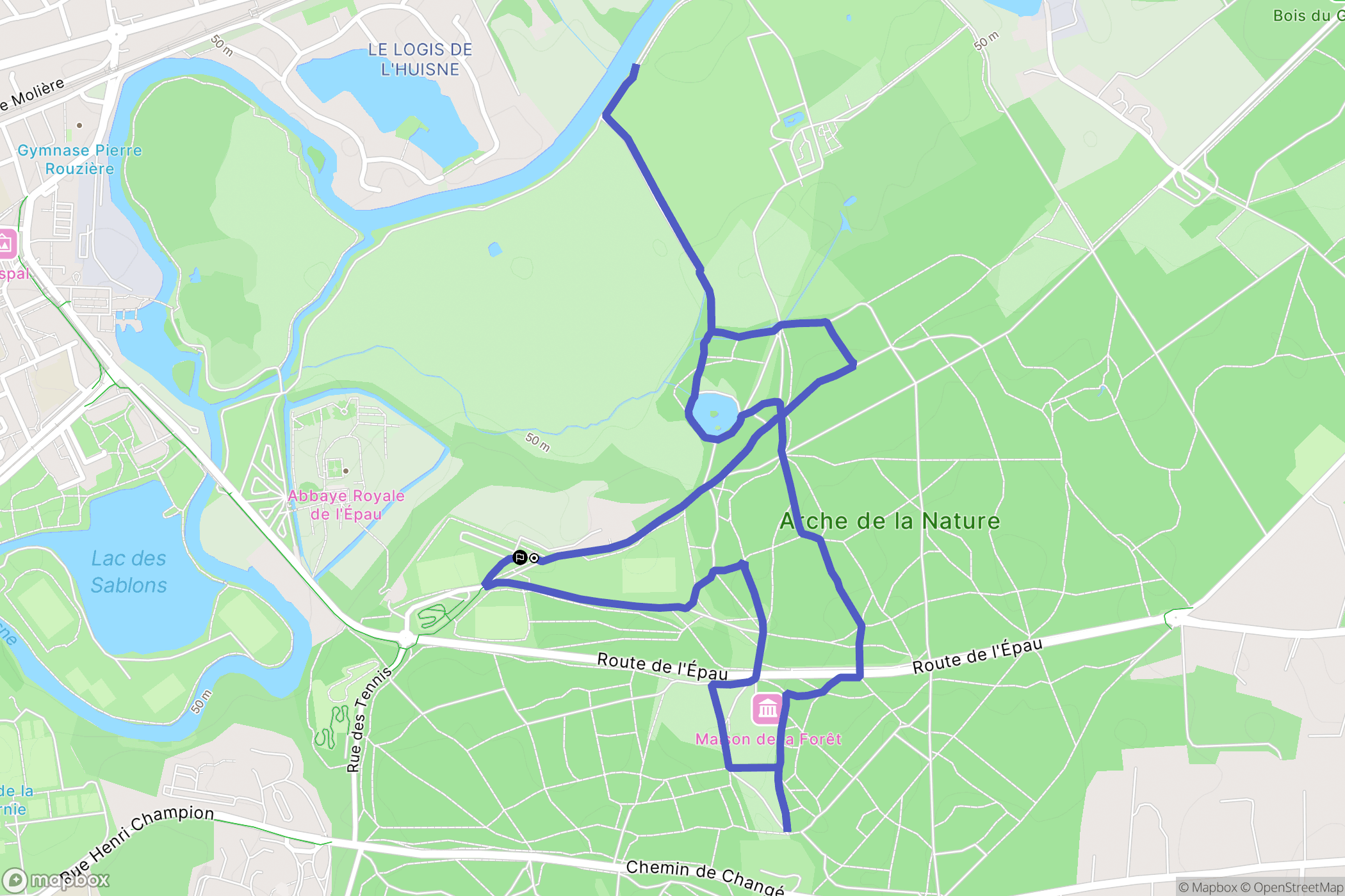 Le Mans : carte du parcours de randonnée - France