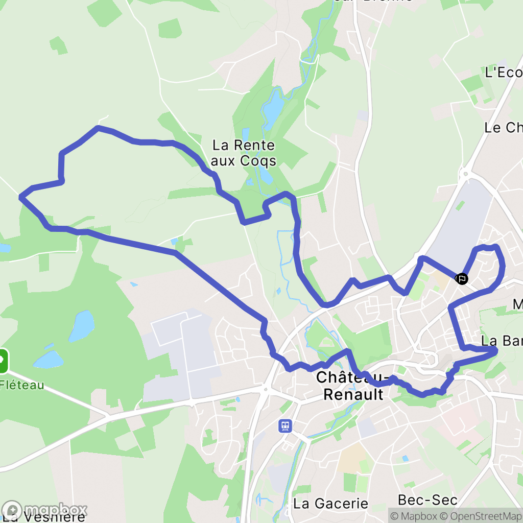 Château-Renault : carte du parcours de randonnée - France