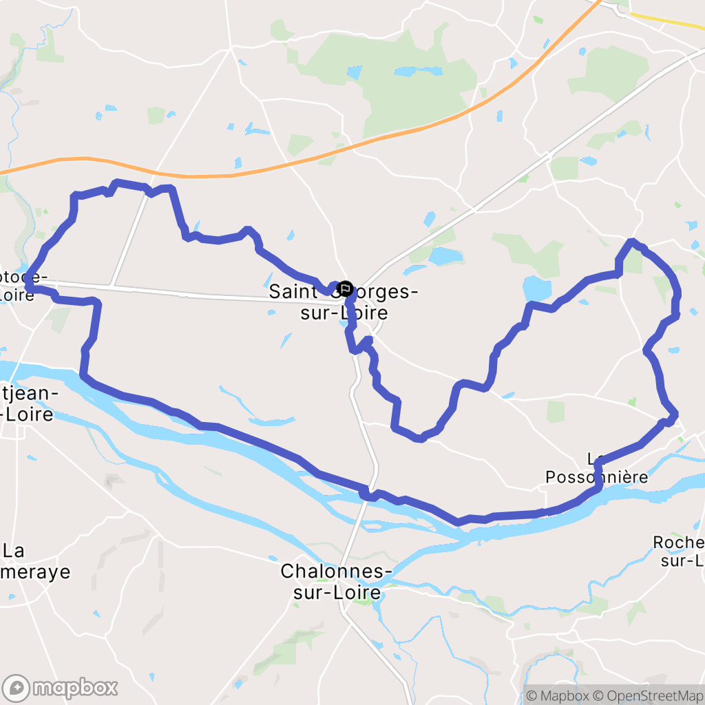 Saint-Georges-sur-Loire : carte du parcours de randonnée - France