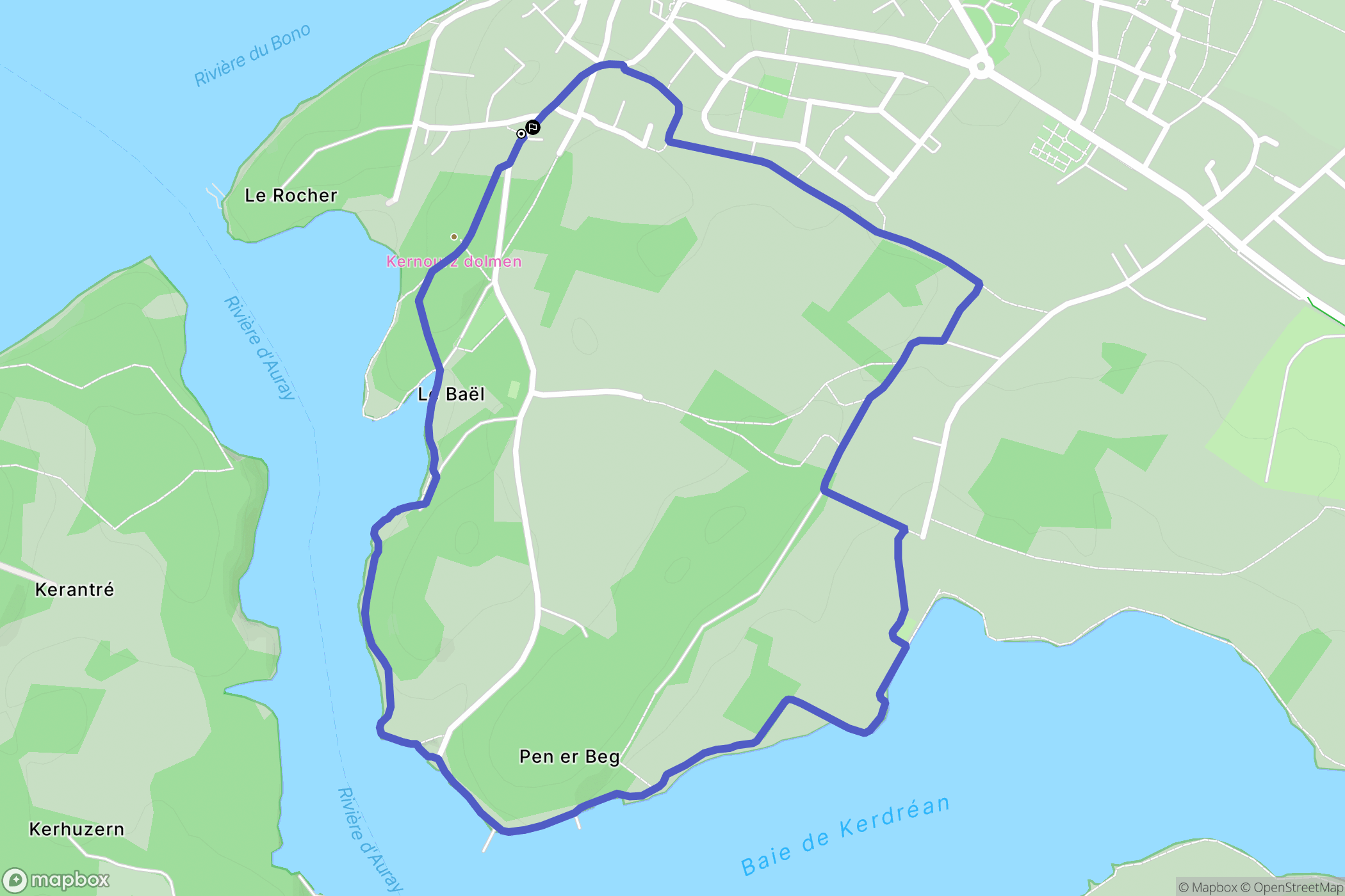 Le Bono : carte du parcours de randonnée - France
