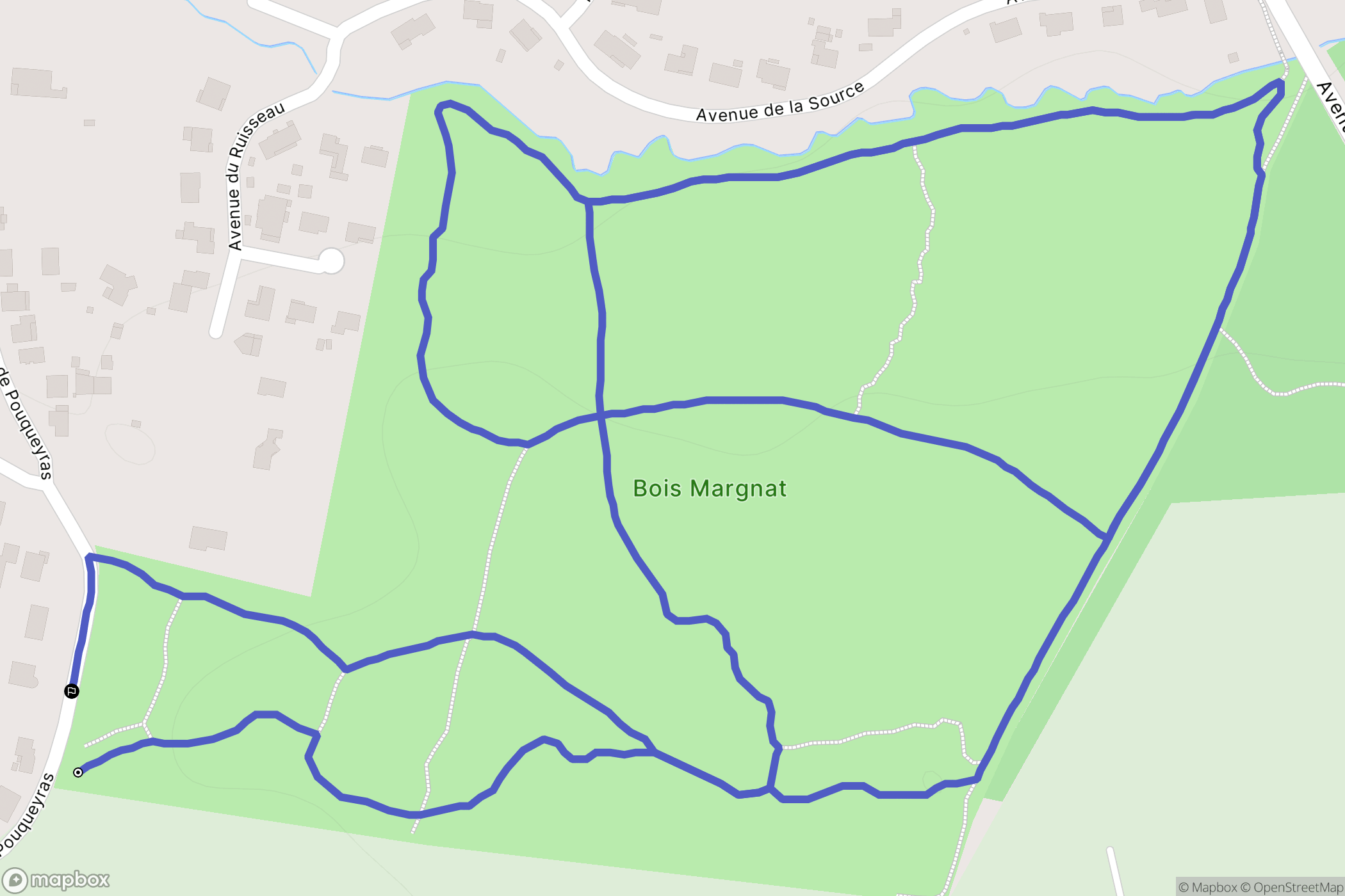 Artigues-près-Bordeaux : carte du parcours de randonnée - France