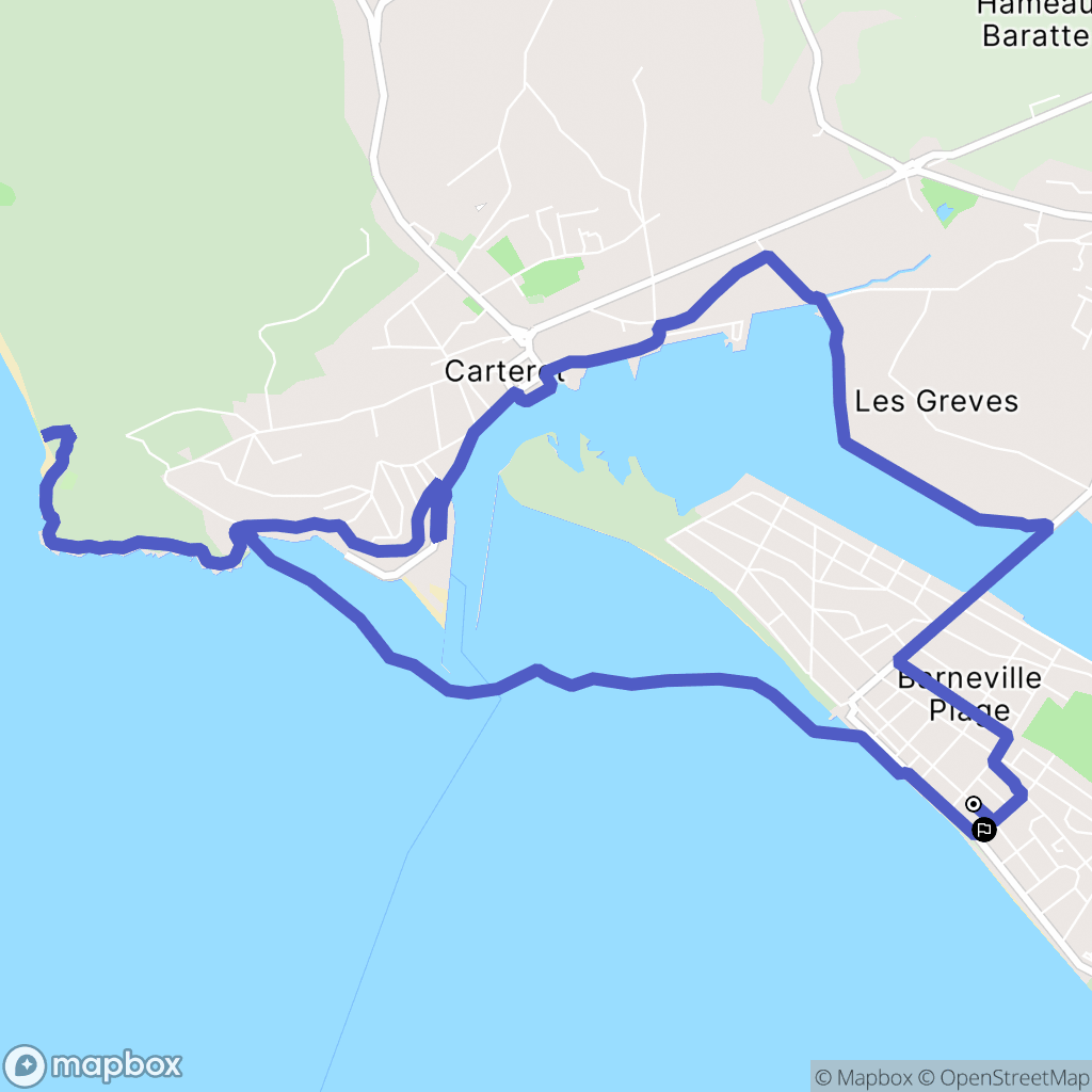 Barneville-Carteret : carte du parcours de randonnée - France