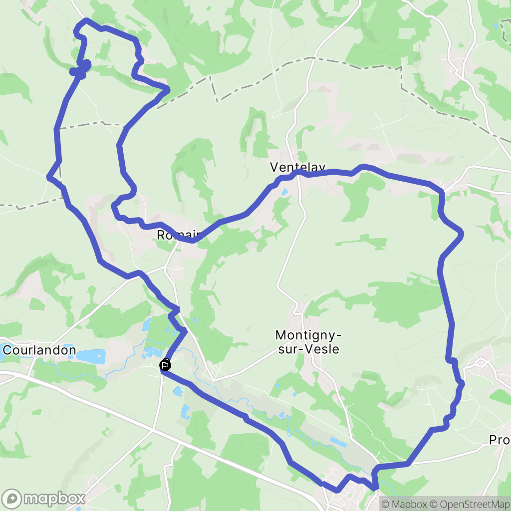 Breuil-sur-Vesle : carte du parcours de randonnée - France