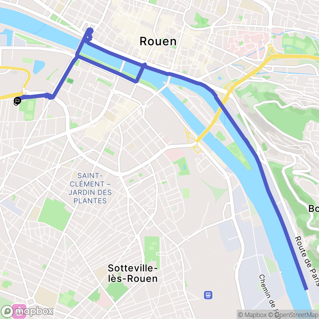 Le Petit-Quevilly : carte du parcours de randonnée - France
