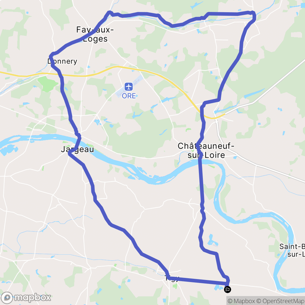 Neuvy-en-Sullias : carte du parcours de randonnée - France