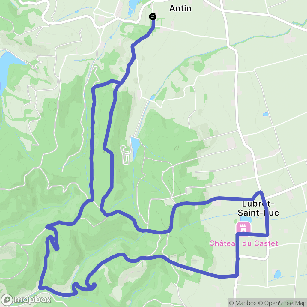 Antin : carte du parcours de randonnée - France