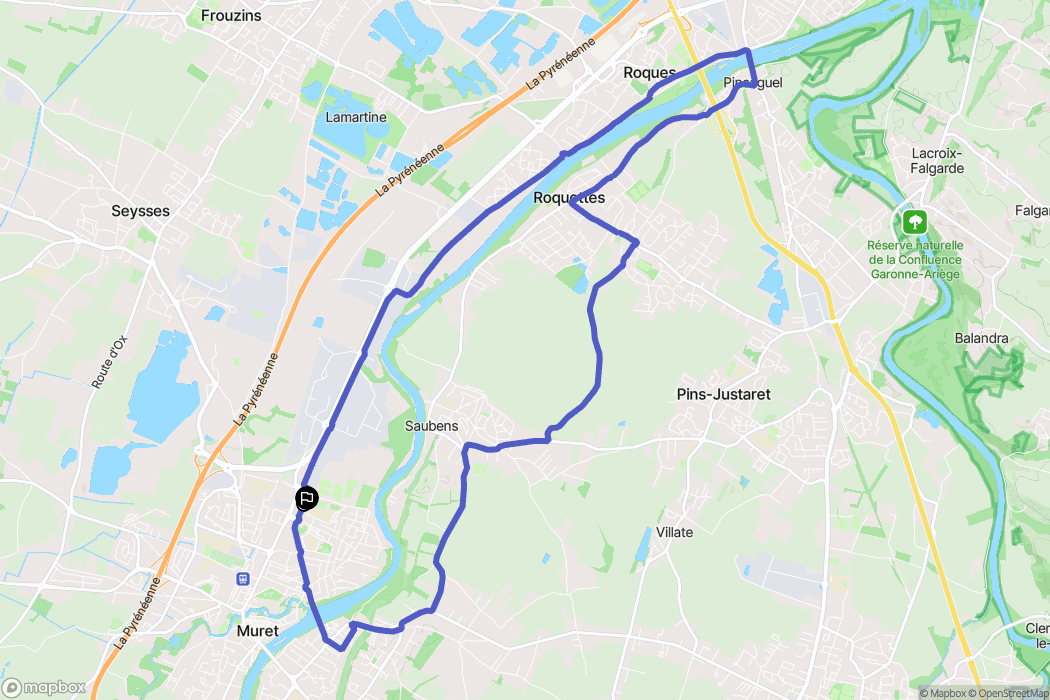 Muret : carte du parcours de randonnée - France