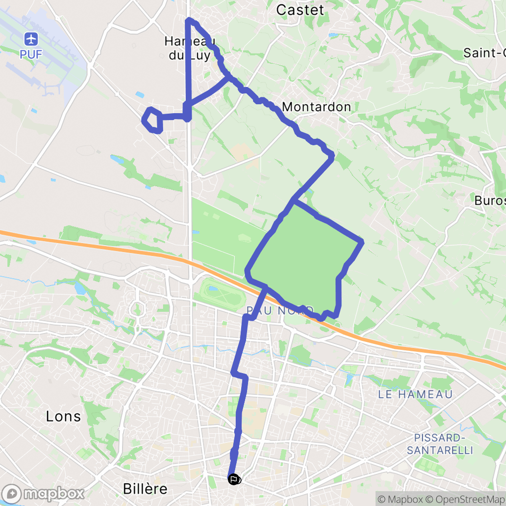 Pau : carte du parcours de randonnée - France