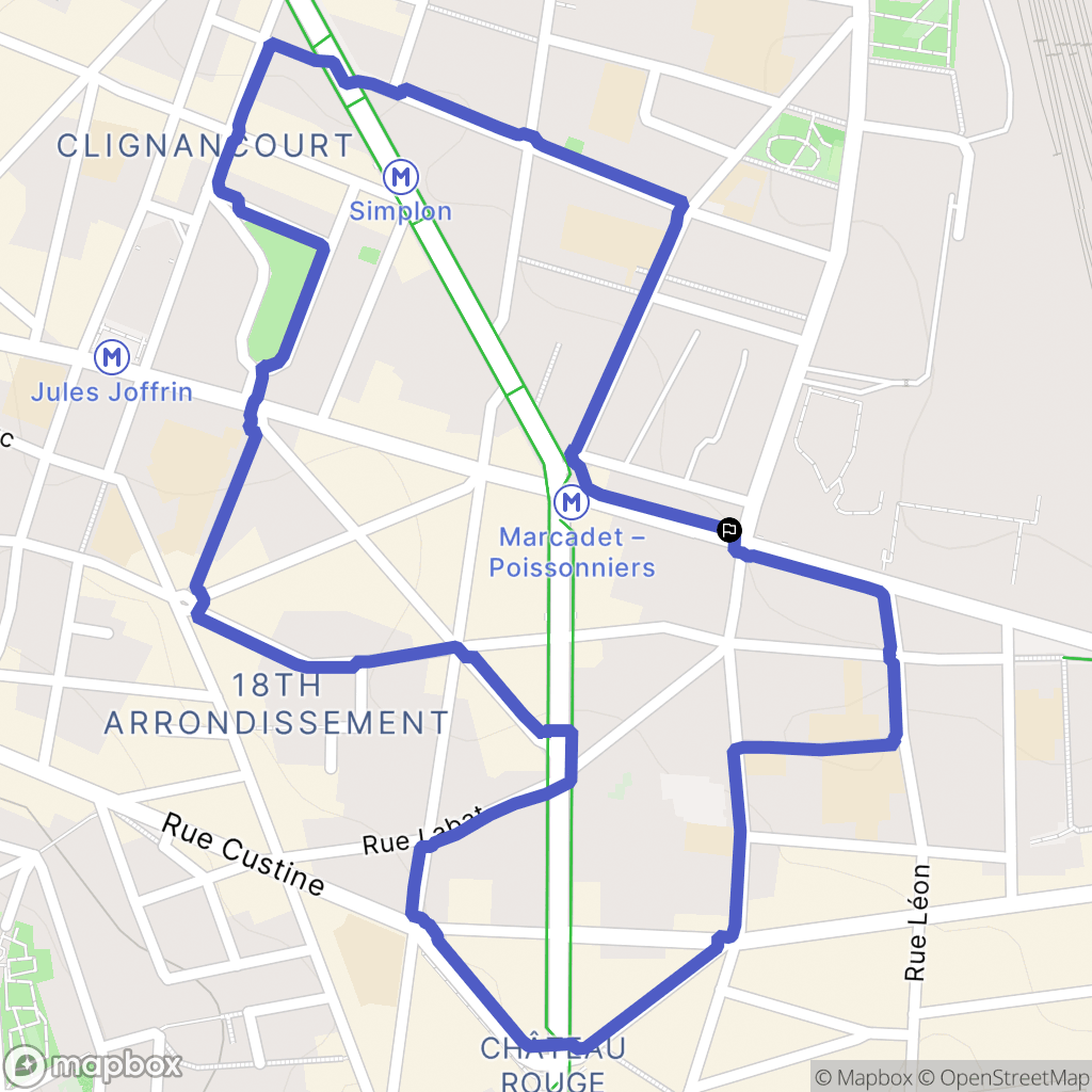 Paris : carte du parcours de randonnée - France