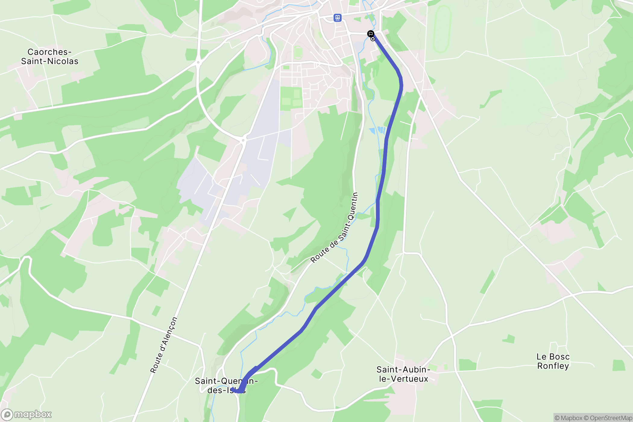 Bernay : carte du parcours de randonnée - France