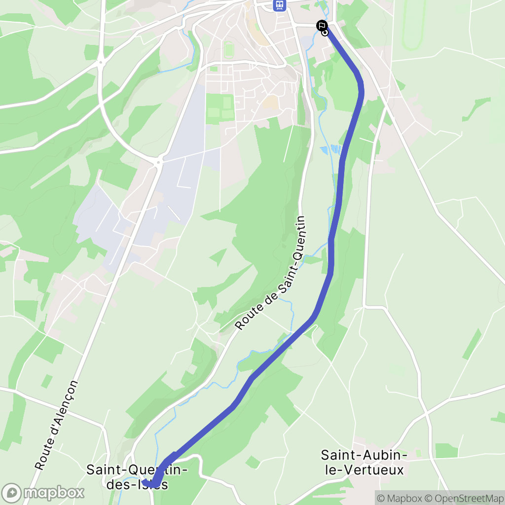 Bernay : carte du parcours de randonnée - France