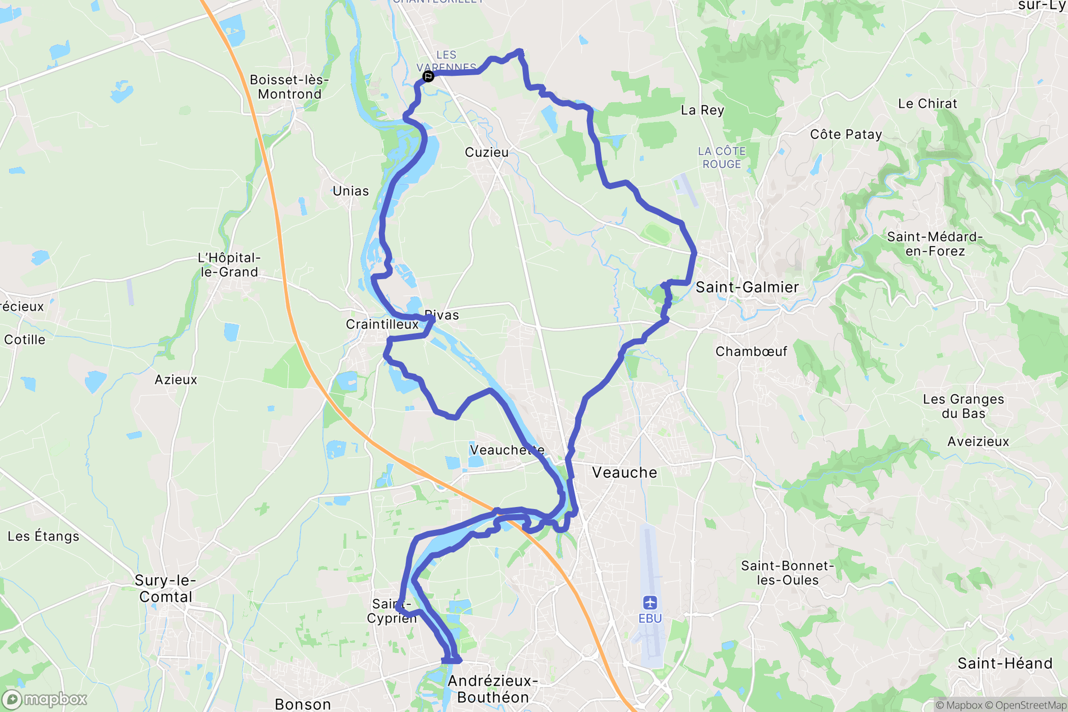 Montrond-les-Bains : carte du parcours de randonnée - France