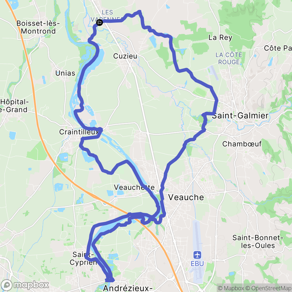 Montrond-les-Bains : carte du parcours de randonnée - France