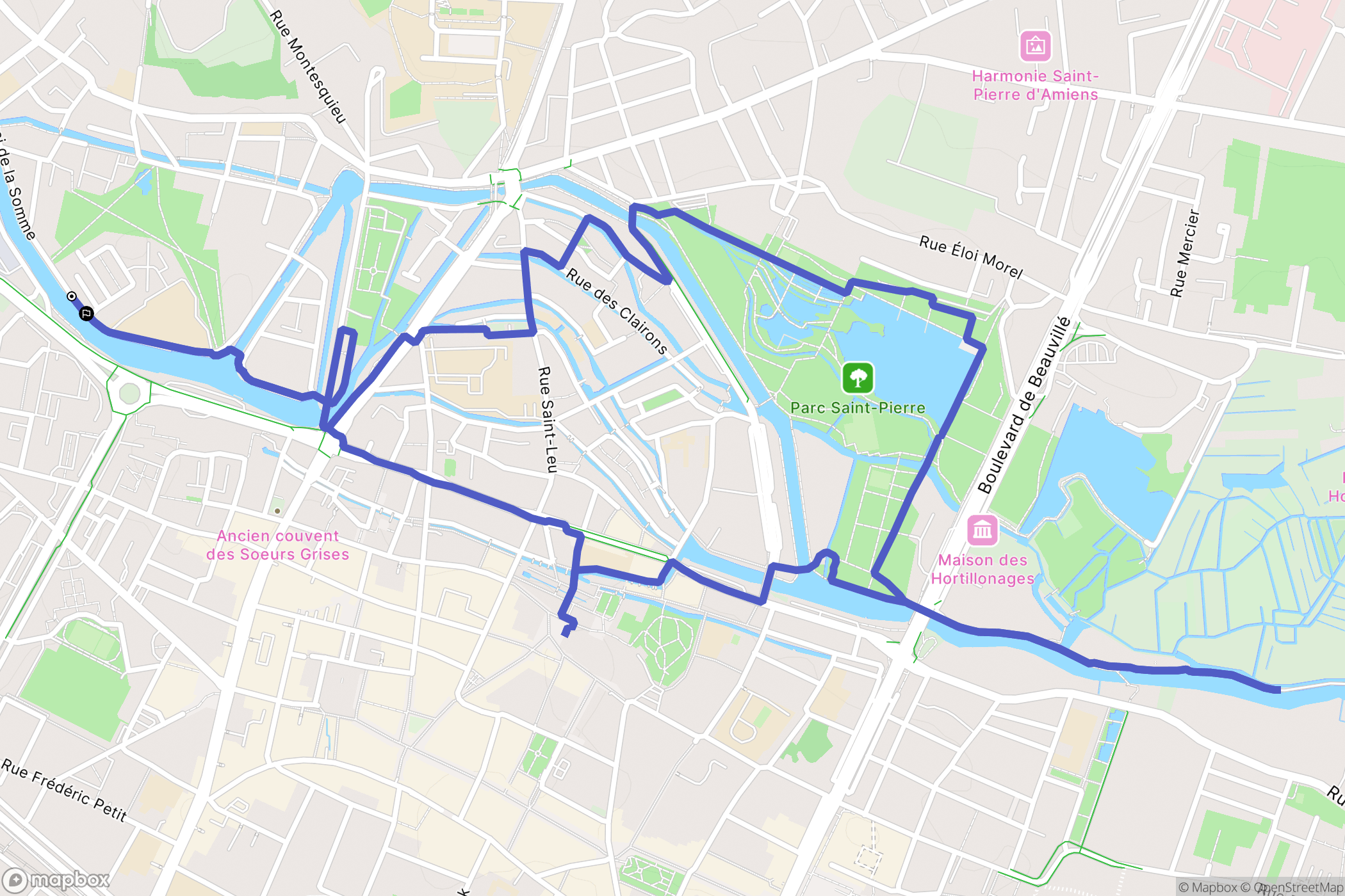 Amiens : carte du parcours de randonnée - France