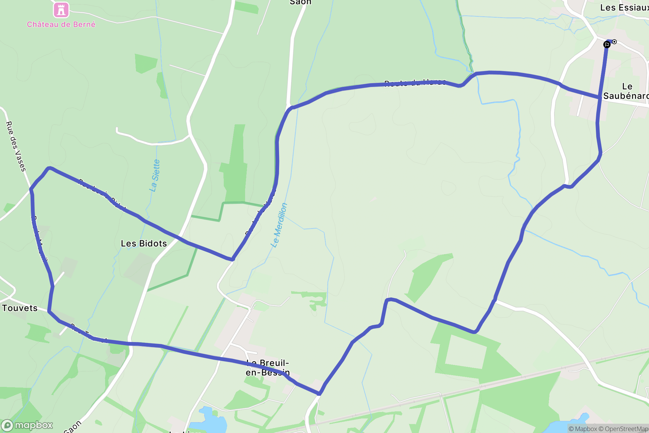 Blay : carte du parcours de randonnée - France