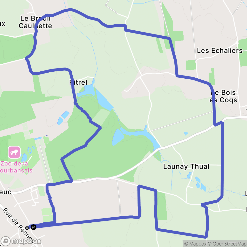 Pleugueneuc : carte du parcours de randonnée - France