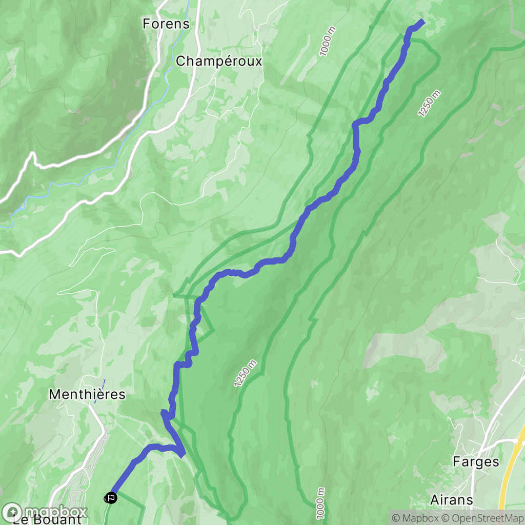 Confort : carte du parcours de randonnée - France