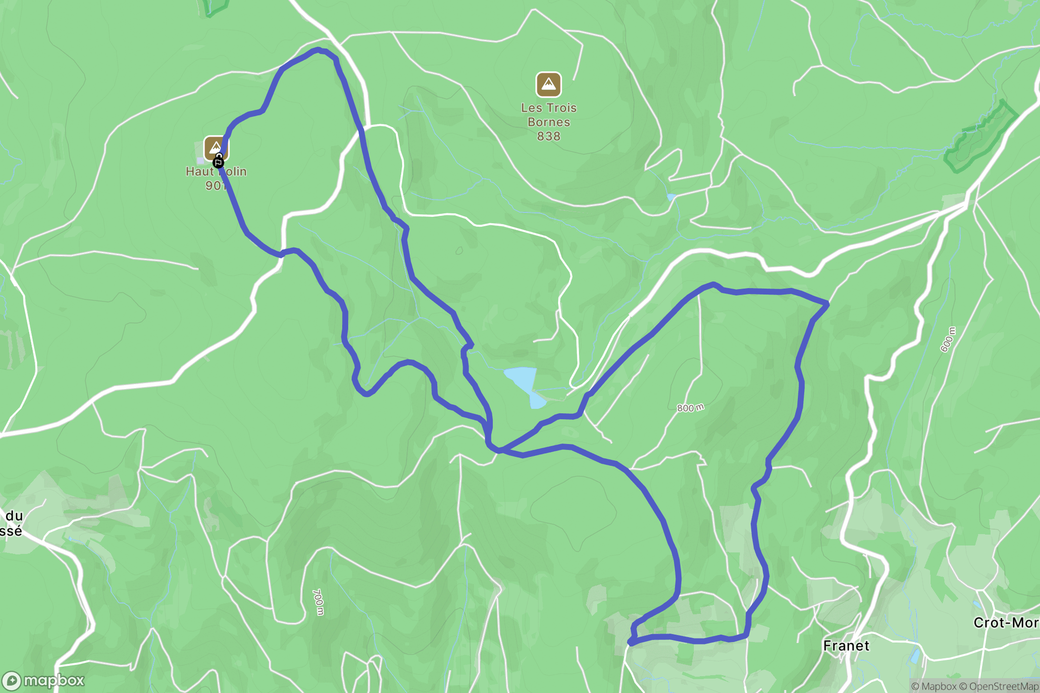 Saint-Prix : carte du parcours de randonnée - France