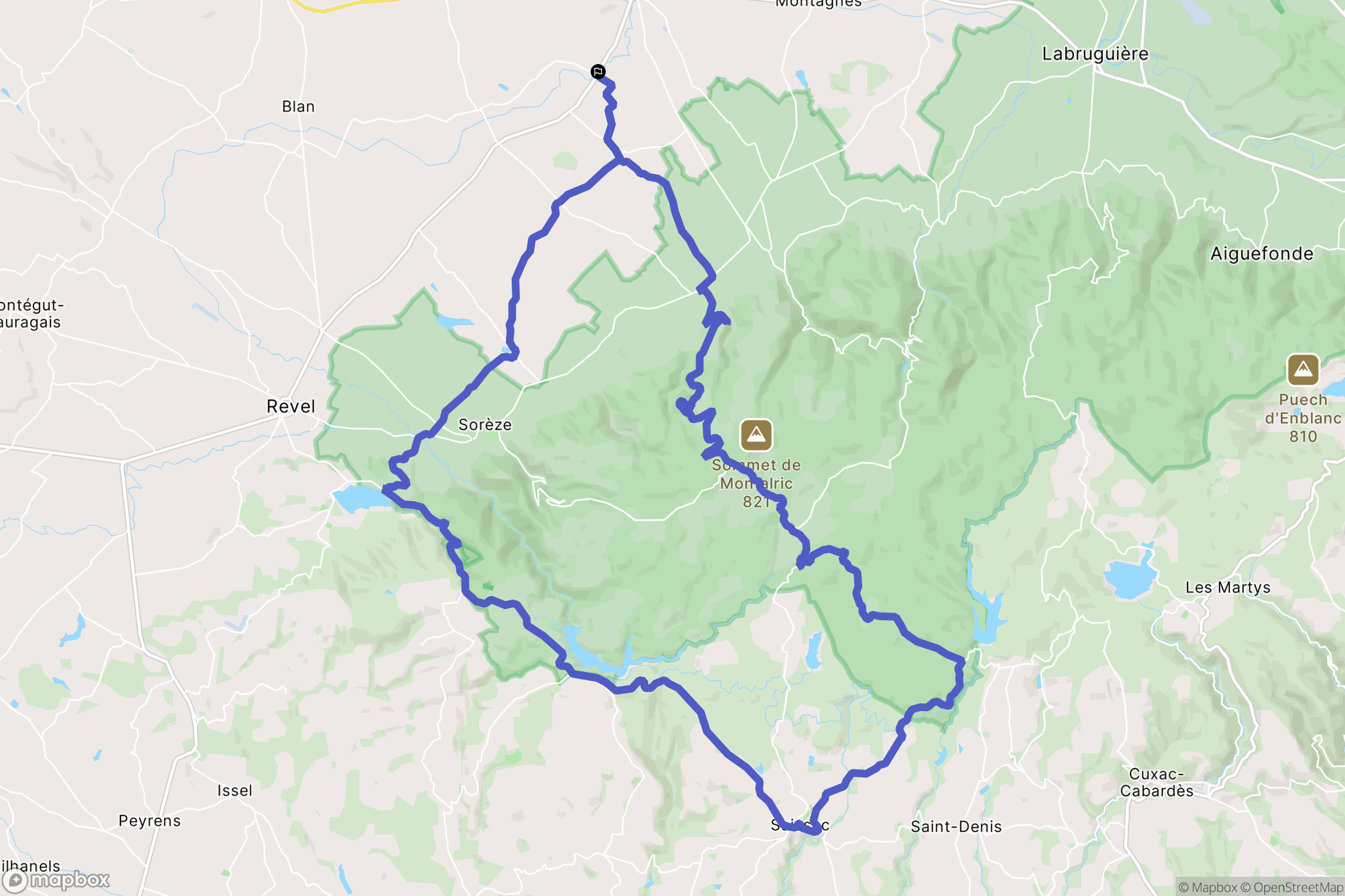 Lescout : carte du parcours de randonnée - France