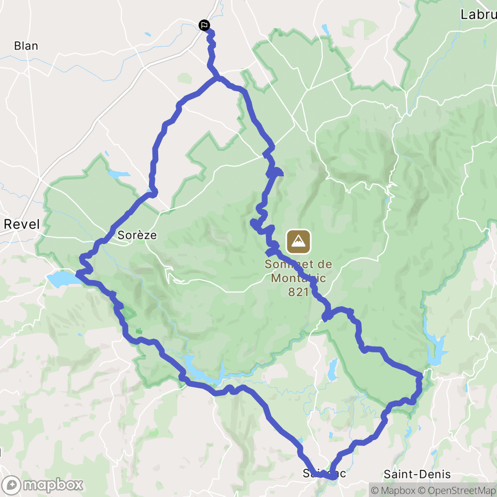 Lescout : carte du parcours de randonnée - France